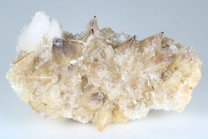 Calcite Crystal Cluster with Purple Fluorite - China #177665